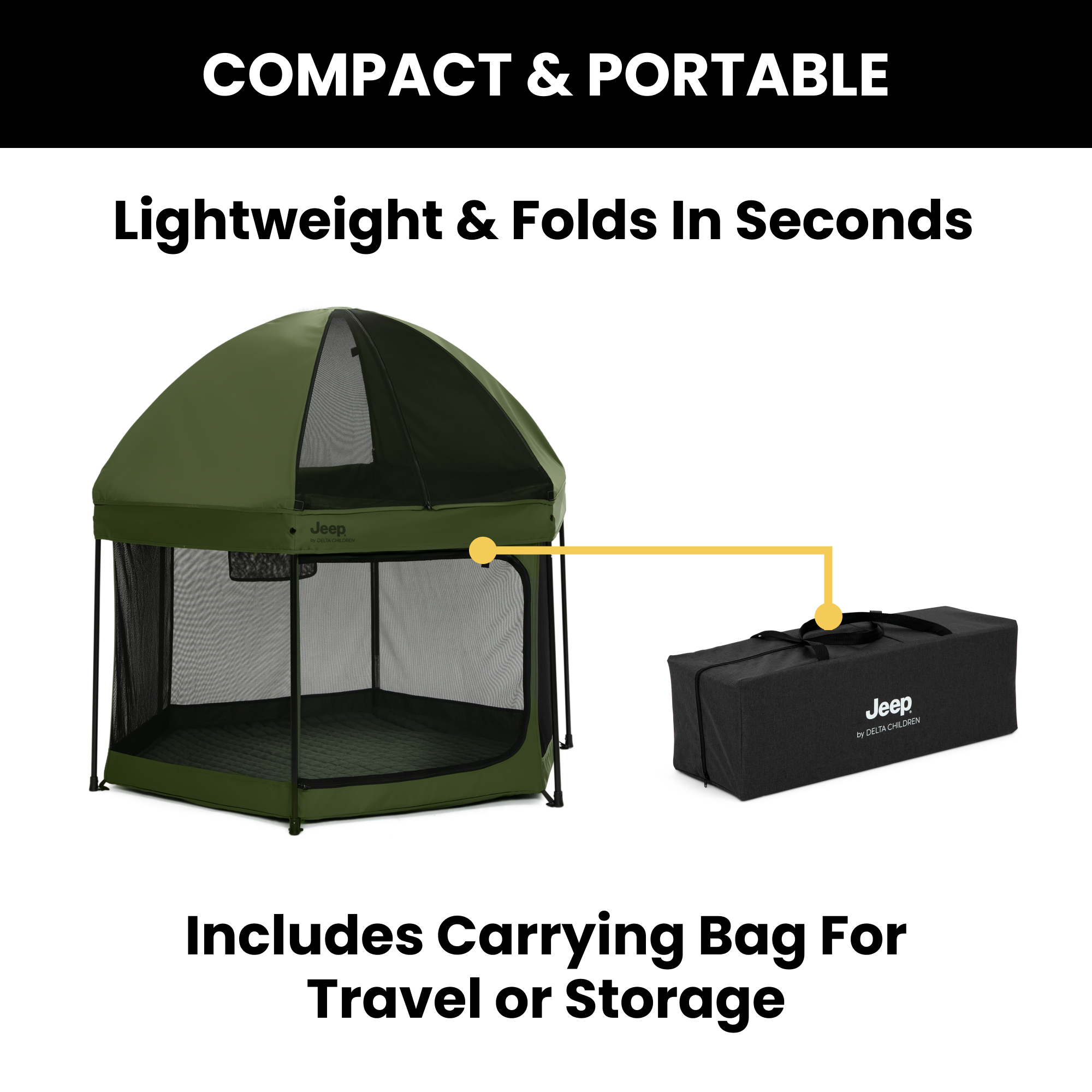 Hexagon Pop Up Play Yard with Removable Canopy | Delta Children